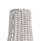 Silver Ceramic Geometric Dimensional Textured Vase Set with Varying Shapes & Grid Patterns